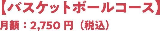 【バスケットボールコース】月額:2,200 円( 税込)