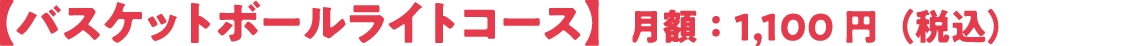 バスケットボールライトコース】月額:1,100 円( 税込)