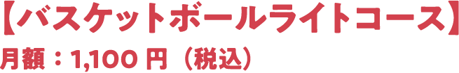 バスケットボールライトコース】月額:1,100 円( 税込)
